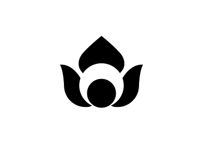 Lunessa black flower health icon logo moon nature negative shape simple space symbol visual wellness