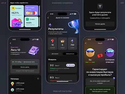 Alfa Investments :: Gamification :: Alfa Challenges alfabank alfainvestments android app branding design gamification illustration investments ios ui