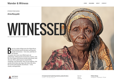 Witnessed — A digital story of memory and resilience ai grids typography ui ui design