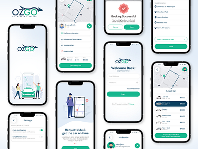 Ride-Share App Design app app design branding design graphic design illustration logo minimal ride share ui ux