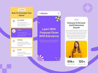 Eduvance About Page - Mobile App UI app design app ui design figma mobile app mobile application ui uiux ux