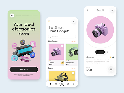 Electronic - ecommerce mobile app app design digital ecommerce electronic marketplace minimal mobile mobile app onlineshoping product sell shop shopping store tech technology ui ux