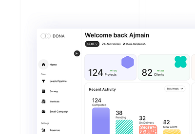 SaaS CRM UI Design ajmain fayek branding cart design clean ui color creative ui custom ui daily ui kpi modern ui nav bar design product design saas sales dashboard design trend 2025 trendy design typography ui ui ux uxd