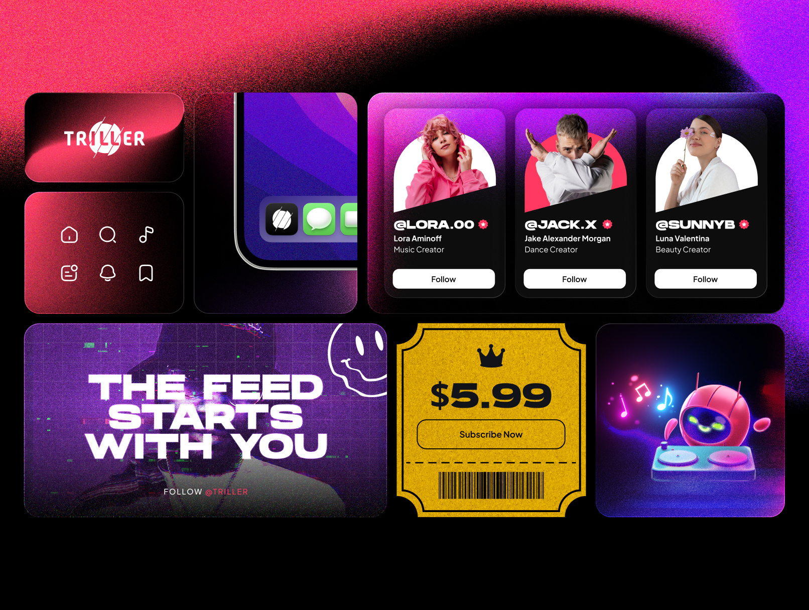 Triller UI – Visual Identity Overview community focused