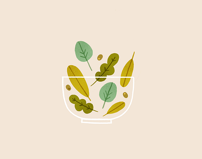 Greens bowl food glass green healthy illustration olive procreate salad spinach texture wellbeing