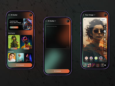 Aivana | Create Stunning AI Avatars in Seconds 3d animation app ui branding design figma graphic design logo motion graphics ui uiux ux