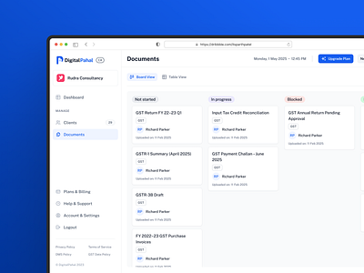 📂 Document Management | Board View UI for Efficiency 🚀 app board dashboard dms document management figmadesign kanban table ui ux webapp workflow