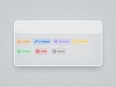 Clean Status Tags UI — Simple, Colorful, Effective! adminpanel cleandesign colorcoding dashboardui designinspo dribbbleshots figmadesign interfacedesign microinteractions minimalui modernui productdesign saasdesign statustags tagdesign uicomponents uidesign uielements uxdesign uxinspiration