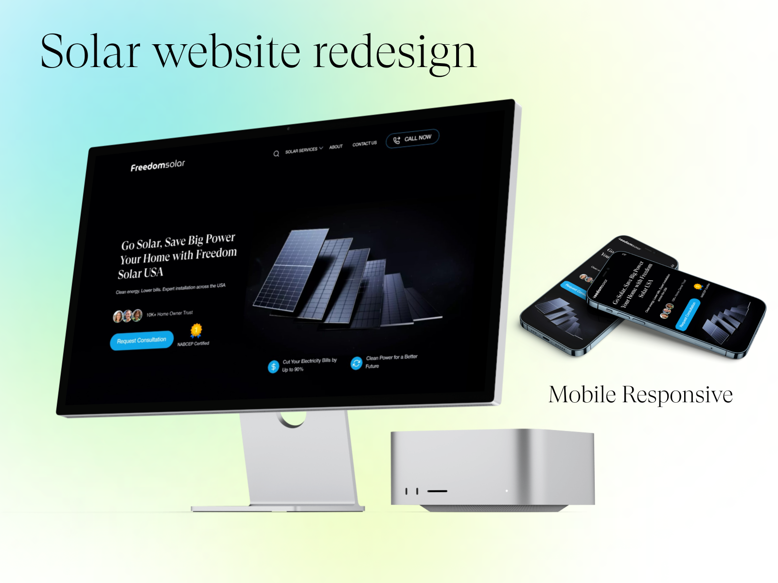Example of Solar Company Website Design