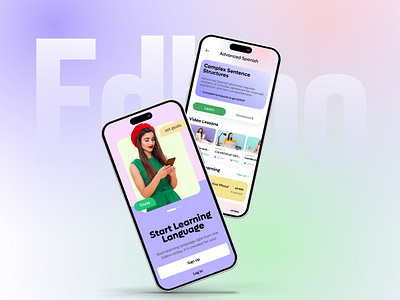 Homepage Design - Edlino Gamified Language Learning App application clean education app figma fun quiz gamified app homepage language learning app learning app learning ui lessons mobile mobile app mobile app design mobile app ui onboarding online cource online learning service startups