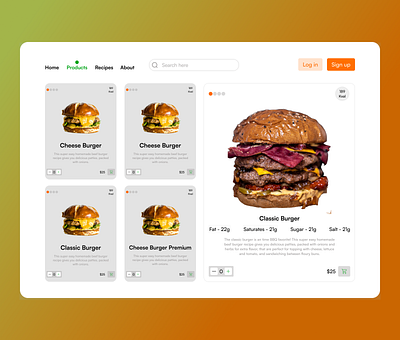 Burger Shop UI Design Concept figma product design ui website