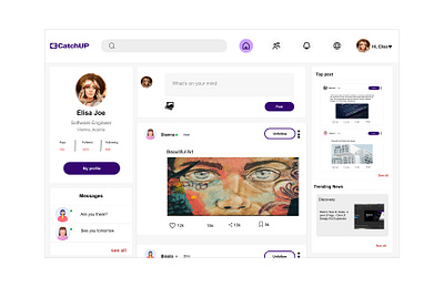A social website homepage