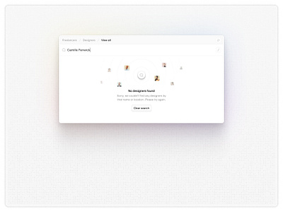 No designers found — Untitled UI command k empty state no results product design quick search ui design user interface