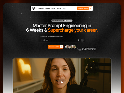 AI Course Landing Page Design Inspiration ai branding framer graphic design inspiration landing page template ui web design webflow