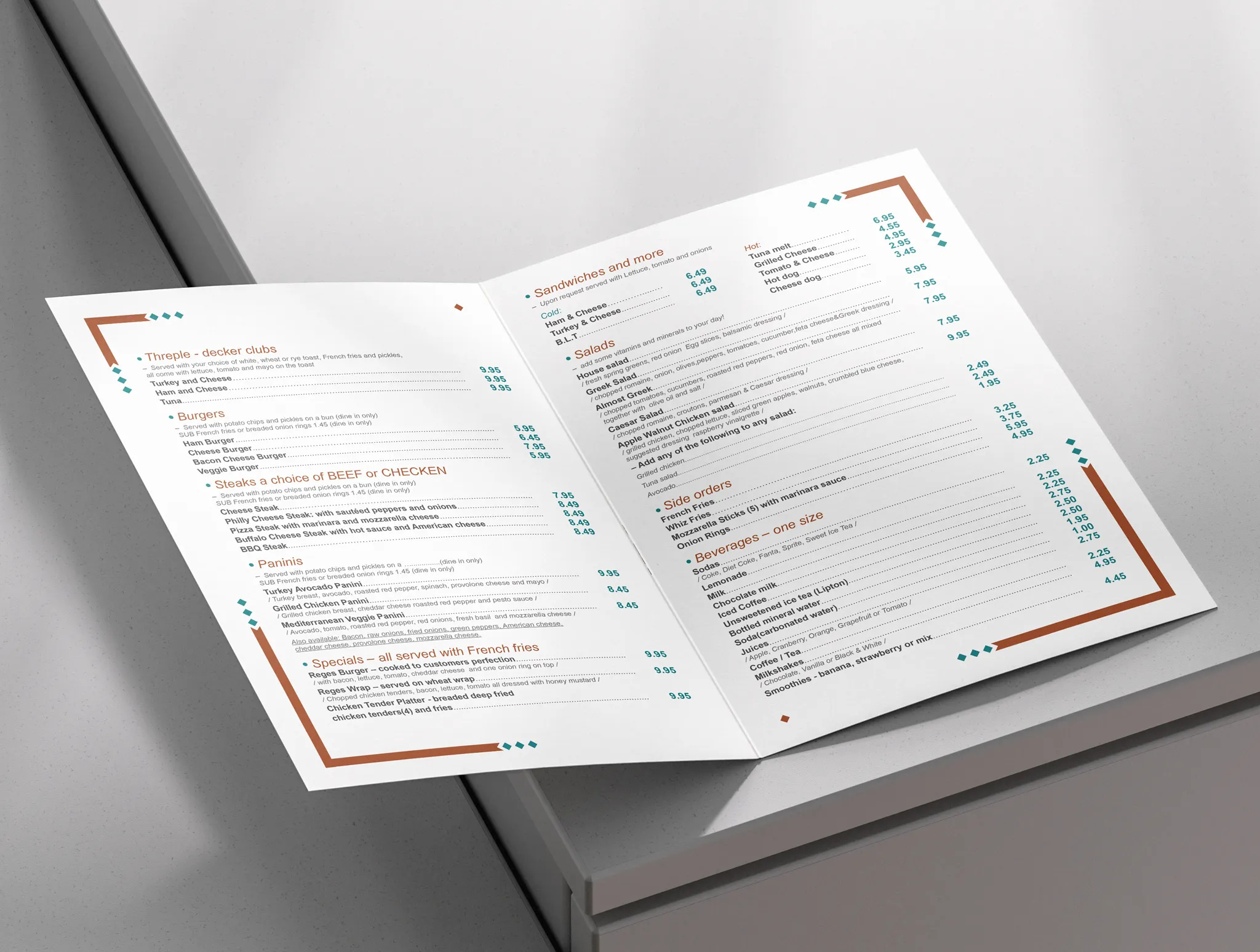 Reges Oceanfront Cafe — Lunch Menu Image 1