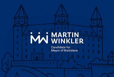 Martin Winkler | Candidate for Mayor of Bratislava branding bratislava candidate capital city castle castle symbol city government logo mayor monogram political symbol