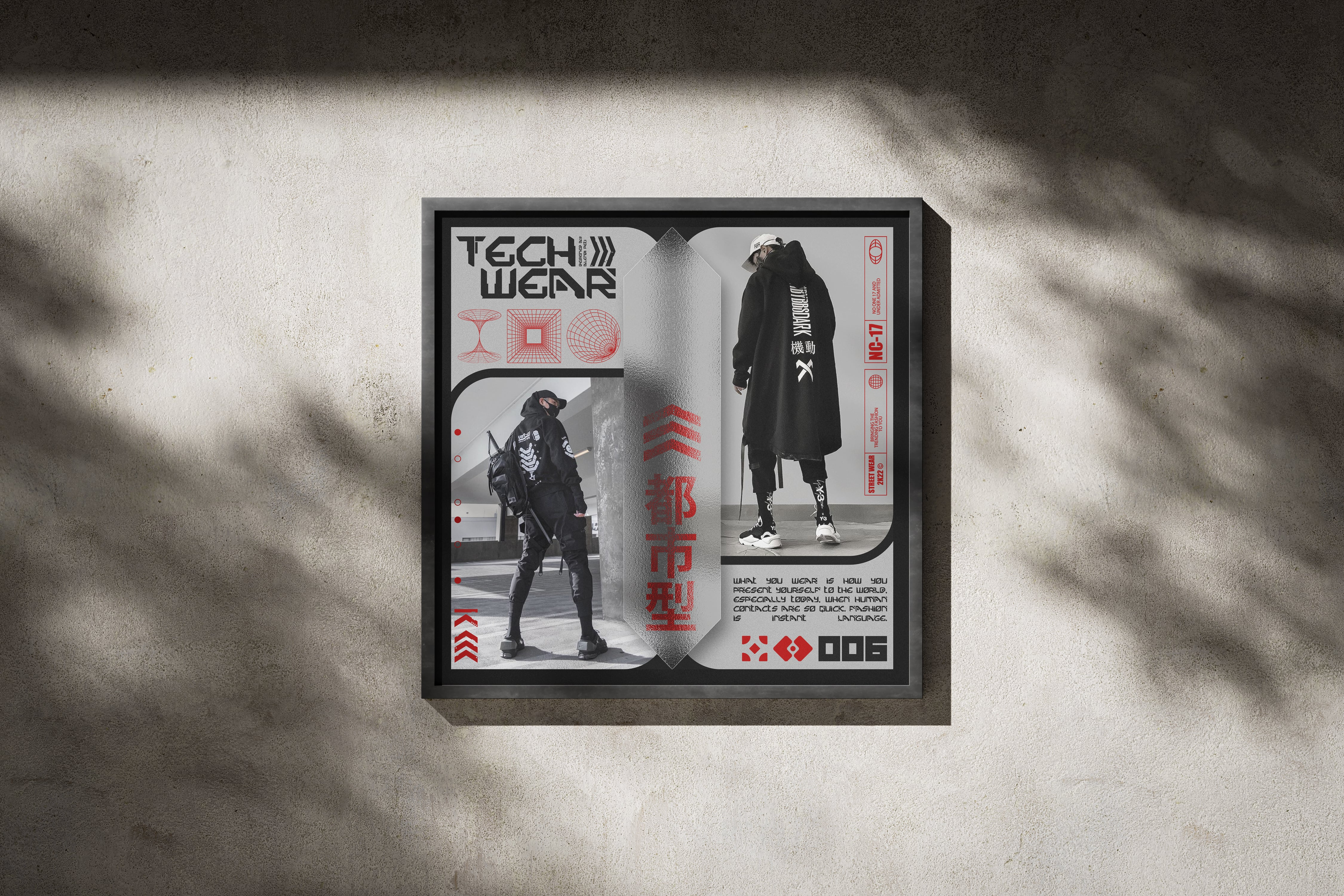 Tech Wear Poster Design branding design digital art graphic design illustration poster art poster design typography