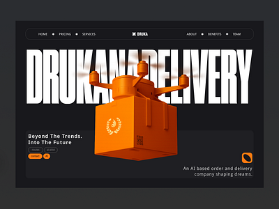 Drukan Delivery Hero 3d allah ho akbar dark ui design design thinking figma flat design futuristic graphic design hero minimal mockup modern ui user experience user interface ux website ui wireframe ya allah