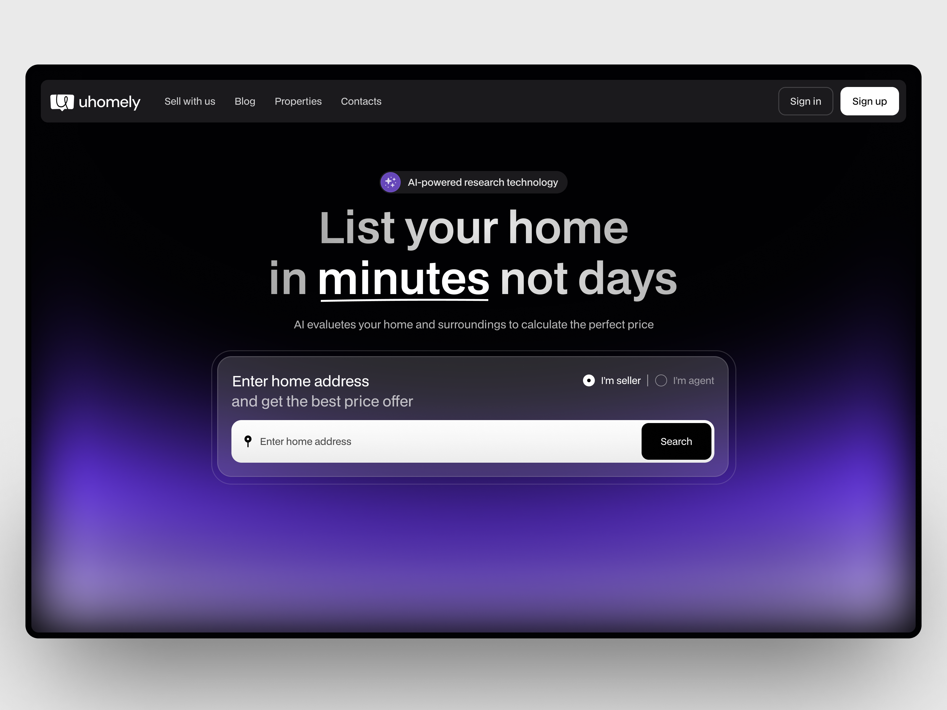 Uhomely: Hero Section design graphic design hero section saas startup strartup ui user interface ux web design