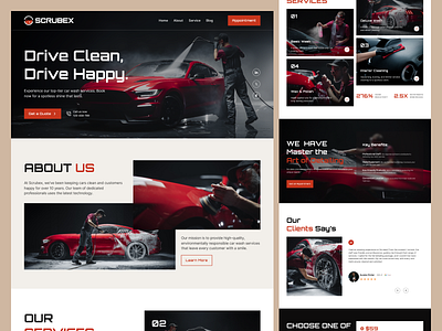 Car Wash Landing Page car detailing car maintenance car wash landing page ui