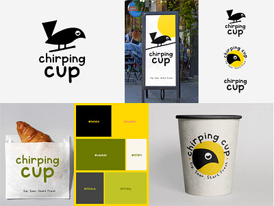 Chirping Cup Logo Design – Playful Bird Coffee Branding Concept a logo design bird logo design bold logo design branding chirping cup branding clean logo coffee brand identity coffee cup branding coffee shop logo coffee shop visual identity creative logo for café flat bradning food logo fun logo concept logo with bird icon minimal branding minimal logo minimalist logo modern café logo