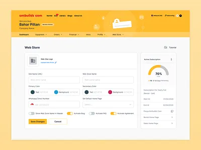 antbuildz industrial equipment rental rental ui ux web