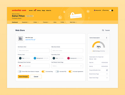 antbuildz industrial equipment rental rental ui ux web