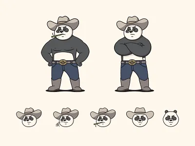 RoseWood Block Pandas avatar bamboo belt buckle character cowboy boots cowboy hat mascot panda