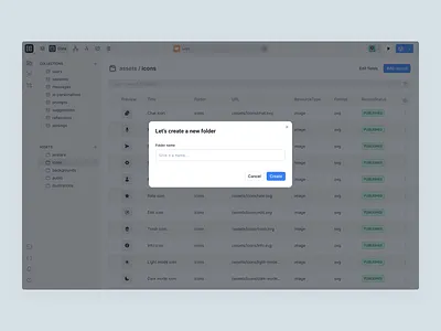 Minimal create folder modal — clean UX pattern ai app builder app builder builder clean design designsystem dev tool filemanager interface design minimal modal productdesign saas ui ui design web web application web ui