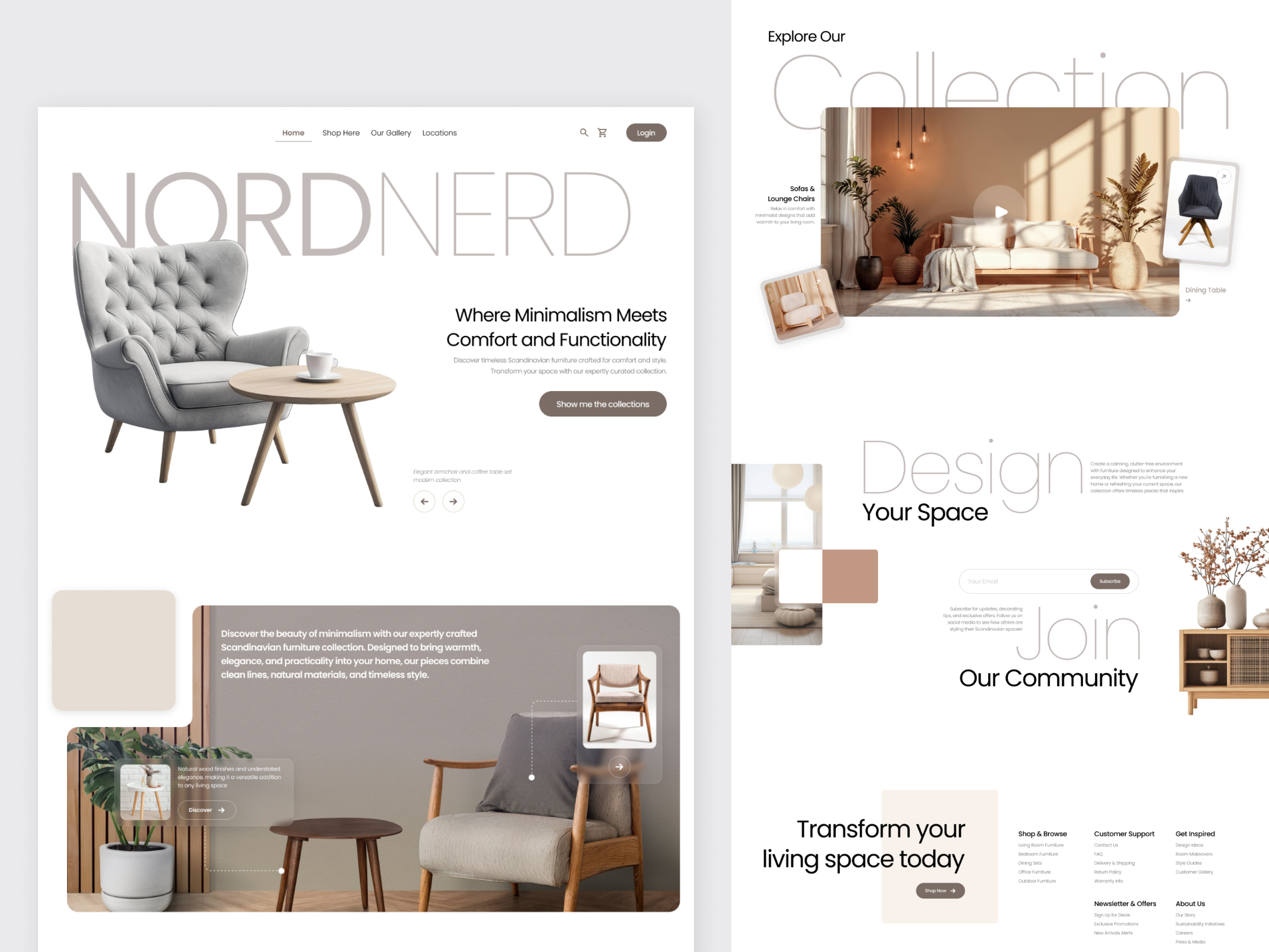 NORDNERD - Furniture Landing Page design design website desktop furniture furniture shop landing page shop ui uiux web design website wood