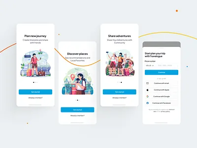 Travel App Onboarding UI appdesign dribbbletrendning firsttimeexperience interaction design ios design mobile ui mobiledesign oboarding travelapp travelui uiux