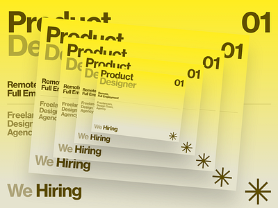 We’re Hiring: Senior Product Designer! or company dashboard designer hiring interface