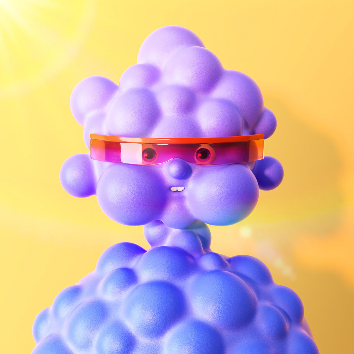 Bubbly 3d cgi character design foreal illustration