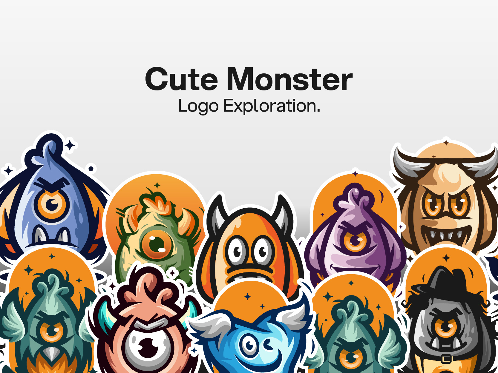 Cute Monster abstract logo character logo creative logo cute monster logo