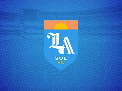 LA Sol FC branding crest design football graphic design illustration la logo los angeles sun vector