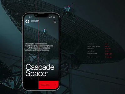 AI Landing page website mobile design ✦ Cascade Space ai animation interaction landing page motion graphics service startup ui ux web design website