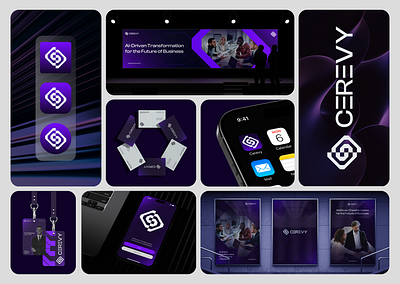Cerevy - AI-Powered Business Transformation | Visual Identity ai branding business future graphic design identity logo design tect visual identity