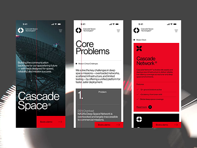 AI Landing page Mobile design ✦ Cascade Space ai animation design interaction landing page motion graphics service startup ui ux website