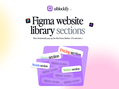 Figma website library sections catalog components cta dashboard figma hero modals pricing sections sections design sidebar testimonials ui uiblockify website