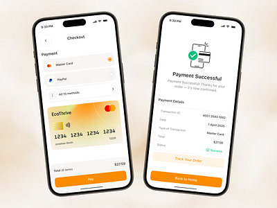 Grocery App – Checkout & Payment Success UI Concept app app design checkout e commerce ecommerce app grocery app ios mobile mobile app mobile ui payment payment success payment successful shopping app successful page ui ui design uiux