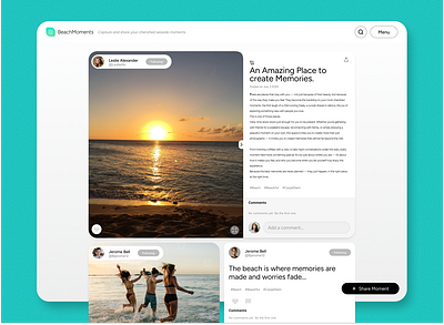 Blog website for summer lovers - UI graphic design ui ux visual design