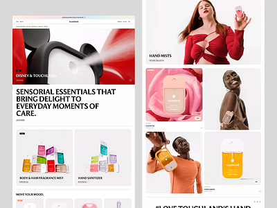 Touchland Sensorial Essentials E-commerce Experience clean creative design e commerce landing page modern perfume product product showcase slides ui user interface uxui web web design web pages website website design website pages