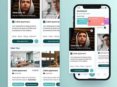 Finding Roommate Mobile Application app branding design graphic design icon illustration logo typography ui ux