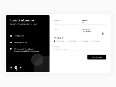 Contact Us Webpage Design 3d animation app branding design graphic design icon illustration logo motion graphics typography ui ux