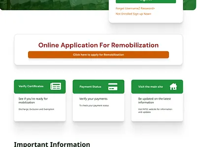 NYSC Site Rebrand corpers dm sans figma graphic design modern ui nigeria nigeria youths nysc ui ui design uiux web web app website application