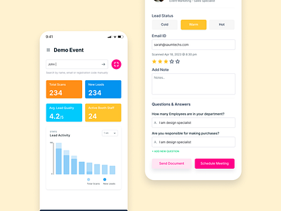 Event Leads Mobile Application UI app branding design graphic design icon illustration logo typography ui ux