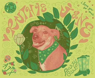 Ruthie Jane RIP! dog illustration dog memorial ipad pro procreate