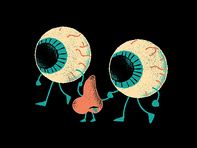 Eyes & Nose by James Olstein conceptual illustration editorial editorial illustration eyes eyes illustration illustration james olstein james olstein illustration jamesolstein.com nose nose illustration texture vector