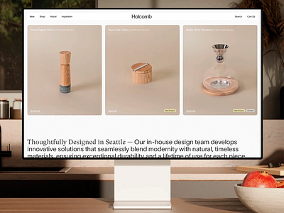 Holcomb — Thoughtfully Designed E-commerce Experience design e commerce home page landing page minimalist modern product showcase produvt typo typography ui ui design ux ux design web design web page website