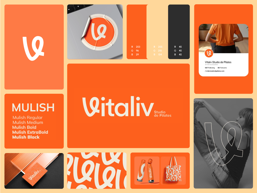 Vitaliv — Pilates Studio Branding with Energy & Flow branding graphic design logo design visual design